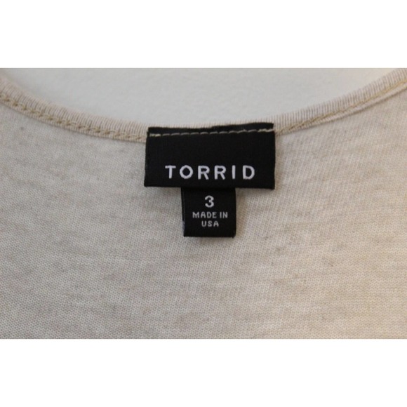 Torrid Sharkbite Duster Open Front Drape Cardigan Beige Plus Size 3 3X H14635 - Picture 5 of 12